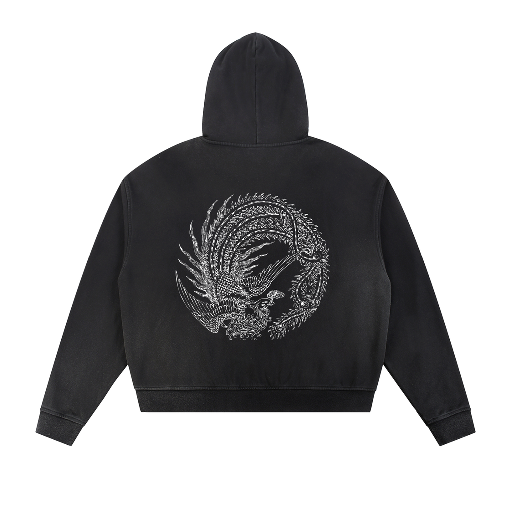 ethereal** frayed zip hoodie (EXCLUSIVE)