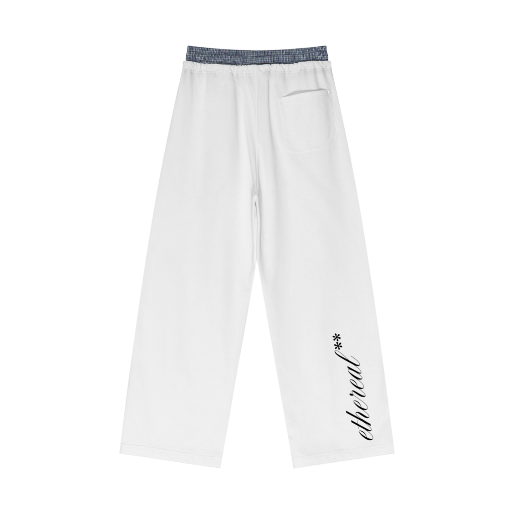 ethereal** white contrast waist sweats (EXCLUSIVE)