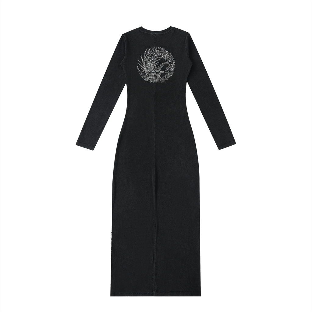 ethereal** washed slit maxi dress (EXCLUSIVE)