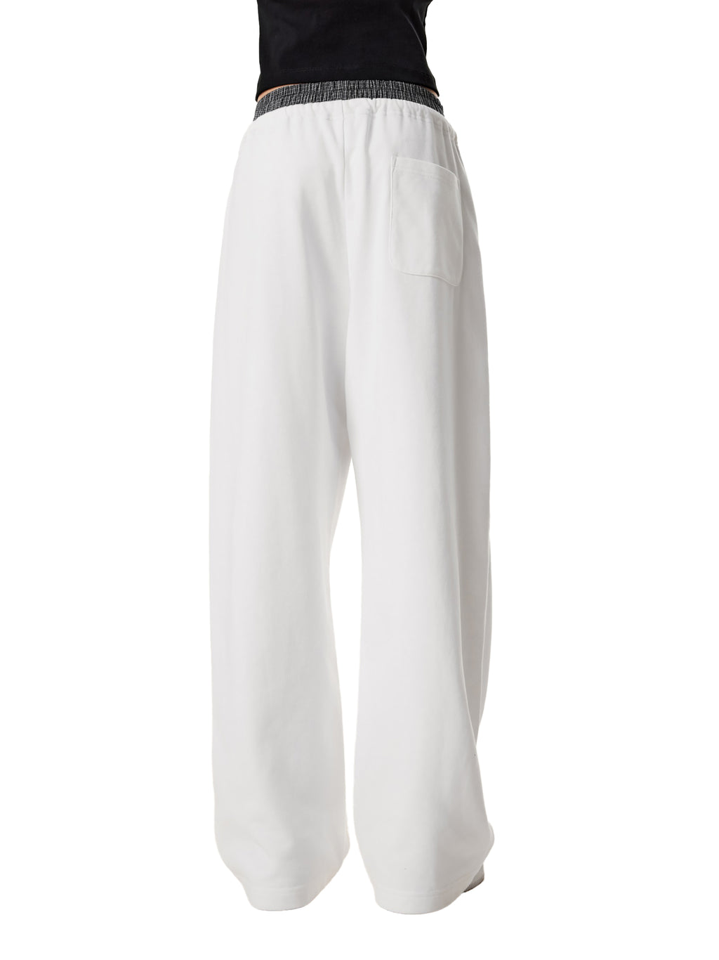 ethereal** white contrast waist sweats (EXCLUSIVE)