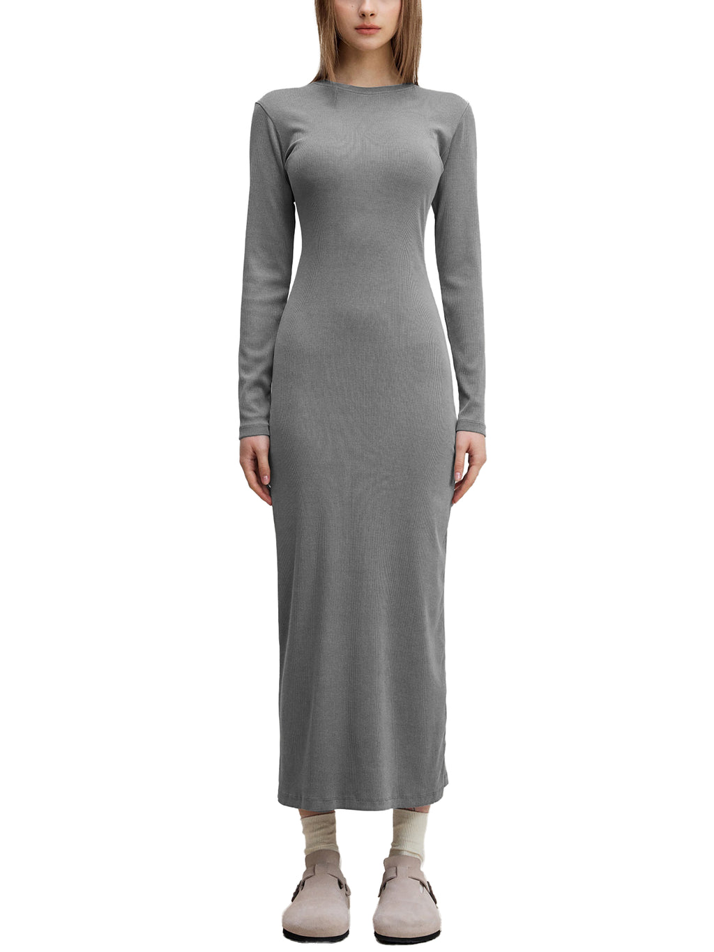 ethereal** washed slit maxi dress (EXCLUSIVE)